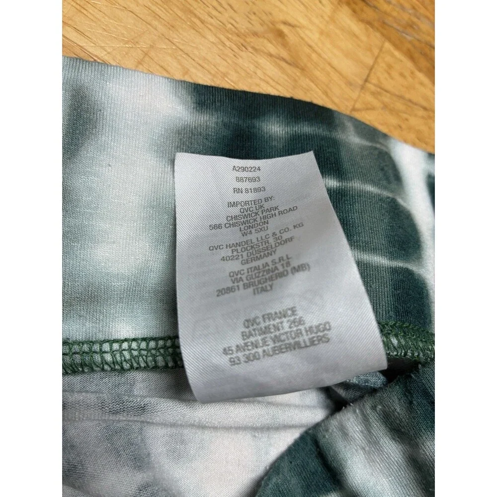 LOGO by Lori Goldstein Women’s Bi-Stretch Skirt Size XL Pull On Tie Dye Green